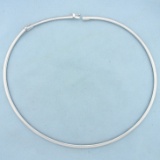 Extendable 17 Inch Omega Chain Necklace In 14k White Gold