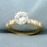 1.5ct Tw Diamond Engagement Ring In 18k Yellow Gold