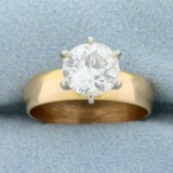 1.8ct Round Brilliant Diamond Solitaire Engagement Ring In 18k Yellow Gold