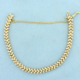 3ct Tw Diamond Chevron Design Tennis Bracelet In 14k Yellow Gold