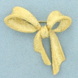 Bow Design Pin Or Brooch In 18k Yellow Gold