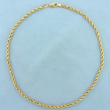 16 1/2 Inch Rope Style Chain Necklace In 14k Yellow Gold