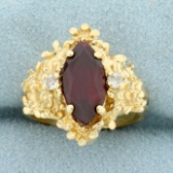 2ct Tw Ruby And Diamond Ring In 14k Yellow Gold