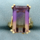 11ct Ametrine Solitaire Statement Ring In 14k Yellow Gold