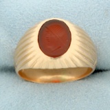 Mens Roman Soldier Cameo Ring In 14k Rose Gold