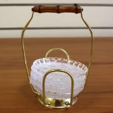 Godinger Dublin Crystal Sauce Dishes With Gold Plated Carrier Set Of Four