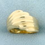 Wave Design Ring In 14k Yellow Gold
