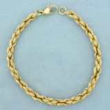 7 1/2 Inch Rope Style Chain Bracelet In 14k Yellow Gold