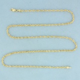 20 Inch Rope Link Chain Necklace In 14k Yellow Gold