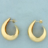 Large Huggie Hoop Earrings In 14k Yellow Gold