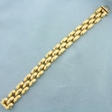 6 3/4 Inch Panther Link Bracelet In 14k Yellow Gold