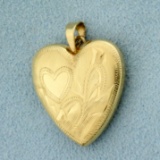 Vintage Heart Locket In 14k Yellow Gold