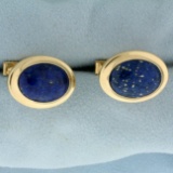 Dolan Bullock Lapis Lazuli Cuff Links In 14k Yellow Gold