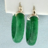 Jade Hoop Earrings In Sterling Silver
