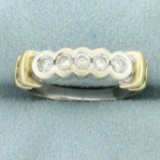 3/4ct Tw Bezel Set Diamond Ring In 14k Yellow And White Gold
