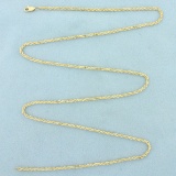 24 Inch Rope Link Chain Necklace In 10k Yellow Gold