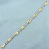 Two-tone Designer Rope Link Bracelet In 14k Yellow And White Gold