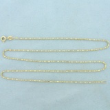 Italian Made 20 Inch Bar And Ball Link Chain Necklace In 14k Yellow Gold