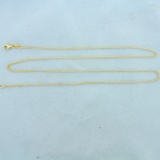 21 Inch Adjustable Length Cable Link Chain Necklace In 14k Yellow Gold