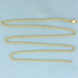 20 Inch Wheat Link Chain Necklace In 14k Yellow Gold