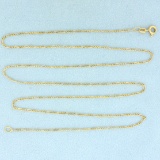 Italian Made 24 Inch Figaro Link Chain Necklace In 18k Yellow Gold