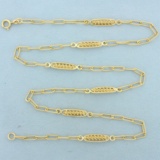 24 Inch Fratelli Chini Designer Elongated Cable Link Chain Necklace In 18k Yellow Gold