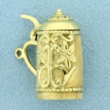 Mechanical Beer Stein Pendant In 14k Yellow Gold