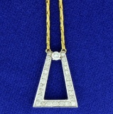 Art Deco Style 1/2 Ct Tw Diamond Necklace In 18k Yellow And White Gold