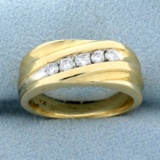 Diamond Wedding Or Anniversary Band Ring In 14k Yellow And White Gold