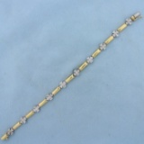 Diamond Four Leaf Clover Good Luck Bracelet In 14k Yellow And White Gold
