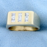 Designer 1/2ct Tw Baguette Diamond Ring In 14k Yellow Gold