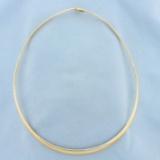 16 Inch Graduated Omega Necklace In 14k Yellow Gold