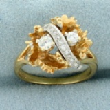 Designer 1/3ct Tw Diamond Ring In 14k Yellow And White Gold