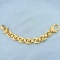Italian Made Designer Link Statement Bracelet In 14k Yellow Gold