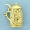 Mechanical Beer Stein Pendant In 14k Yellow Gold