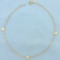 Italian Made Heart Chain Anklet In 14k Yellow Gold