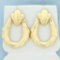 Designer Elongated Hoop Earrings In 14k Yellow Gold