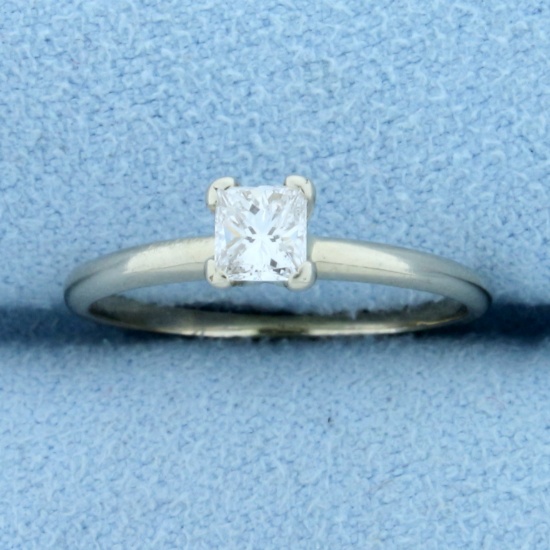 Princess Diamond Solitaire Engagement Ring In 14k White Gold