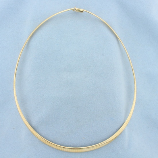 16 Inch Graduated Omega Necklace In 14k Yellow Gold