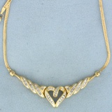 3/4ct Tw Diamond Heart Necklace In 14k Yellow Gold