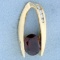 Designer 4ct Garnet And Diamond Pendant Or Slide In 14k Yellow Gold