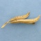 Designer Feather Pin In 18k Yellow Gold