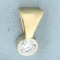 1ct Cz Solitaire Pendant Or Slide In 14k Yellow Gold