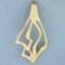 Abstract Design Pendant Or Slide In 14k Yellow Gold