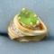 Designer 2ct Tw Peridot And Diamond Ring In 14k Yellow Gold