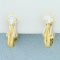 1.25ct Tw Diamond Half Hoop Earrings In 18k Yellow And White Gold