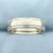 Mens Beaded Edge Milgrain Wedding Band Ring In 14k White Gold