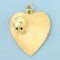 Baby Boy Heart Pendant With Sapphires In 14k Yellow Gold