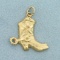 Cowboy Boot Pendant Or Charm In 14k Yellow Gold