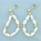 Baroque Pearl And Gold Bead Dangle Earrings In 14k Yellow Gold